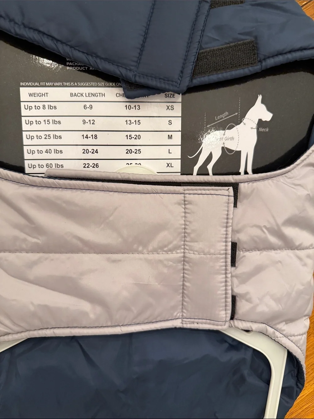 NFL Dallas Cowboys Navy and Gray Pet dog Large Puffer Jacket